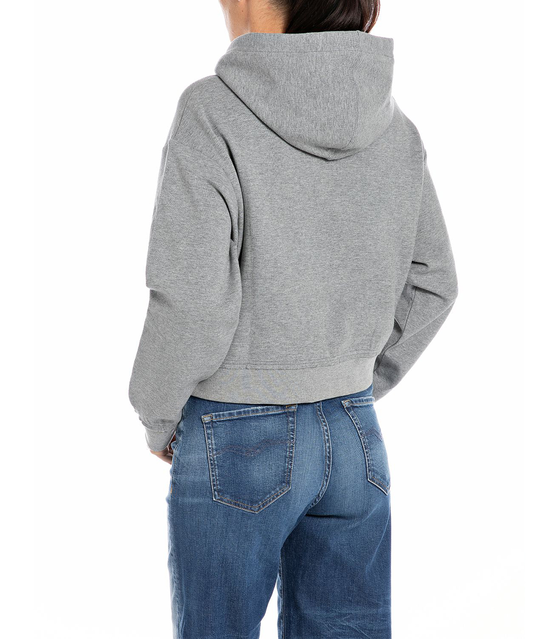 ハーフジッパークロップドパーカー 詳細画像 ライトグレーメランジ 2